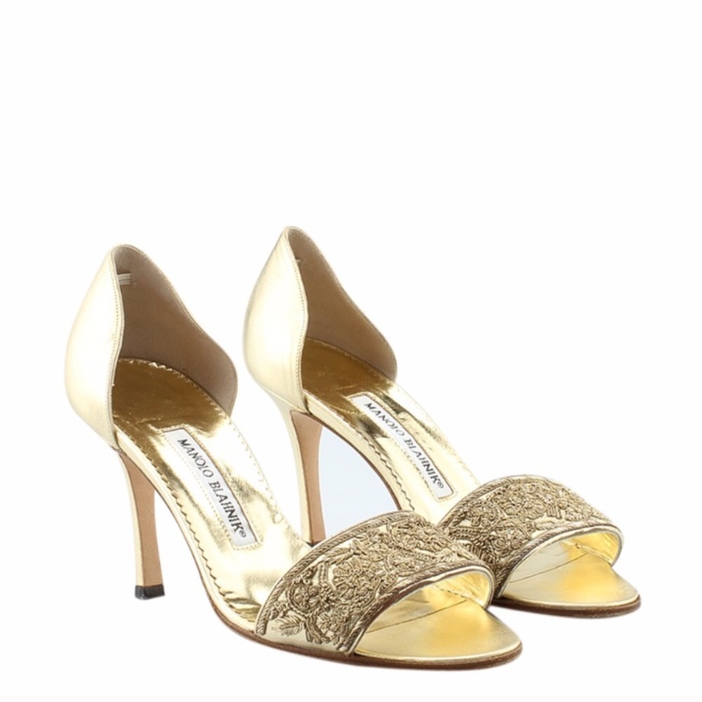 Manolo Blahnik Gold Heels